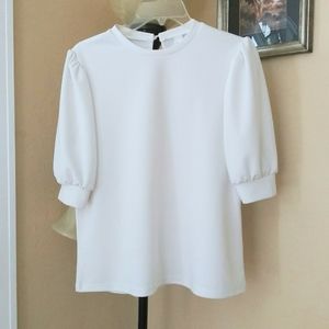 White Short Sleeve Blouse